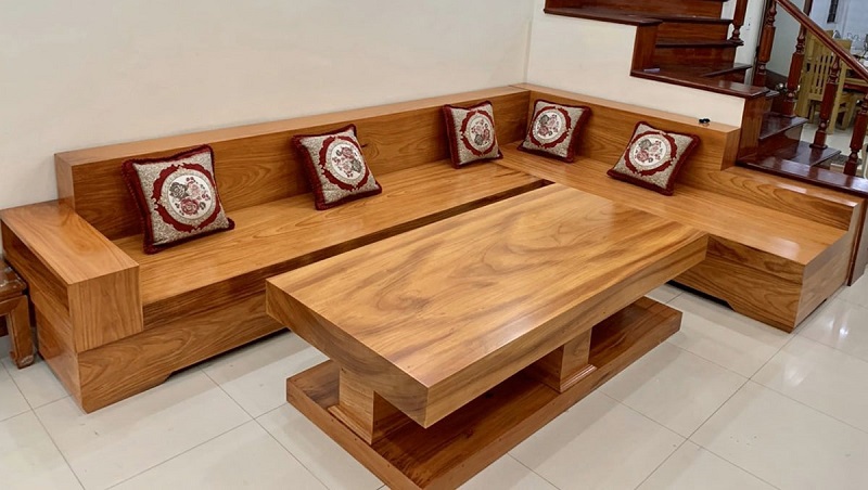 sofa gỗ nguyên khối 