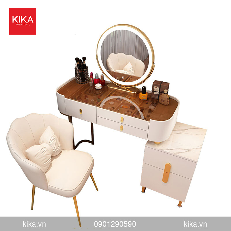 Bàn trang điểm hiện đại mặt kính chống xước - BD04 18 ban trang diem hien dai mat kinh chong xuoc bd04 1