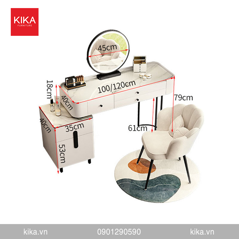Bàn trang điểm hiện đại mặt kính chống xước - BD04 19 ban trang diem hien dai mat kinh chong xuoc bd04 2