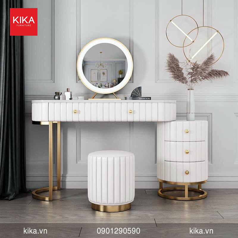 Bàn trang điểm nhập khẩu bọc nỉ cao cấp BD02 4 ban trang diem nhap khau boc ni cao cap bd02 1