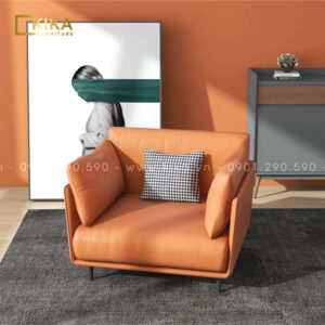 Sofa đơn SF198 màu cam nổi bật, trẻ trung