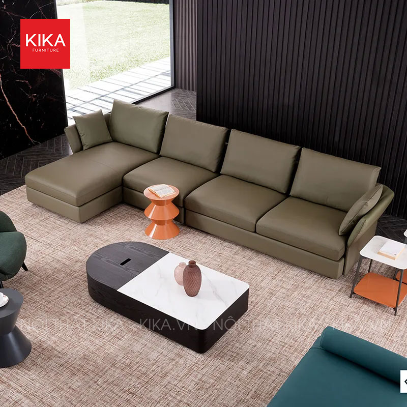 Ghế sofa góc bọc da Italy nhập khẩu - SF99 9 sofa goc boc da italy nhap khau sf99 2