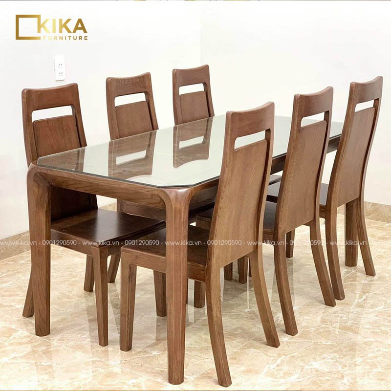 Những bộ bàn ăn 8 ghế ngồi hiện đại cho gia đình đa thế hệ