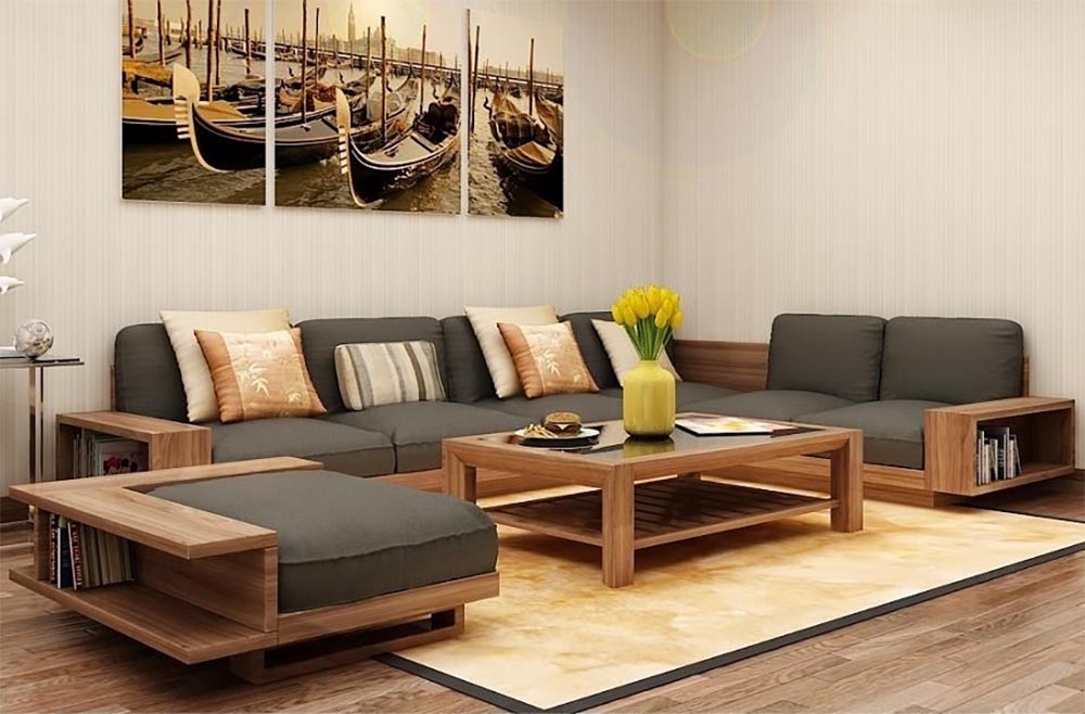 ghế sofa khung gỗ tự nhiên sang trọng, lịch sự