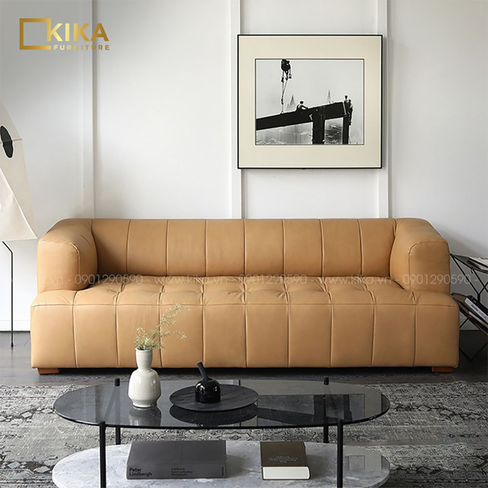 Ghế sofa băng màu be thiết kế đơn giản