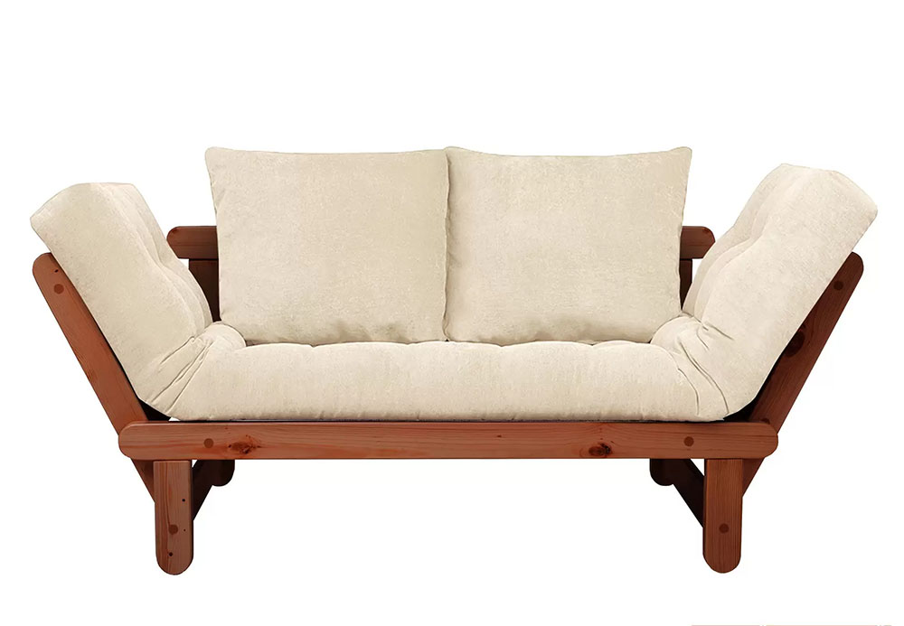 Ghế sofa thuyền dáng nhỏ dành cho 2 người khung gỗ màu trắng