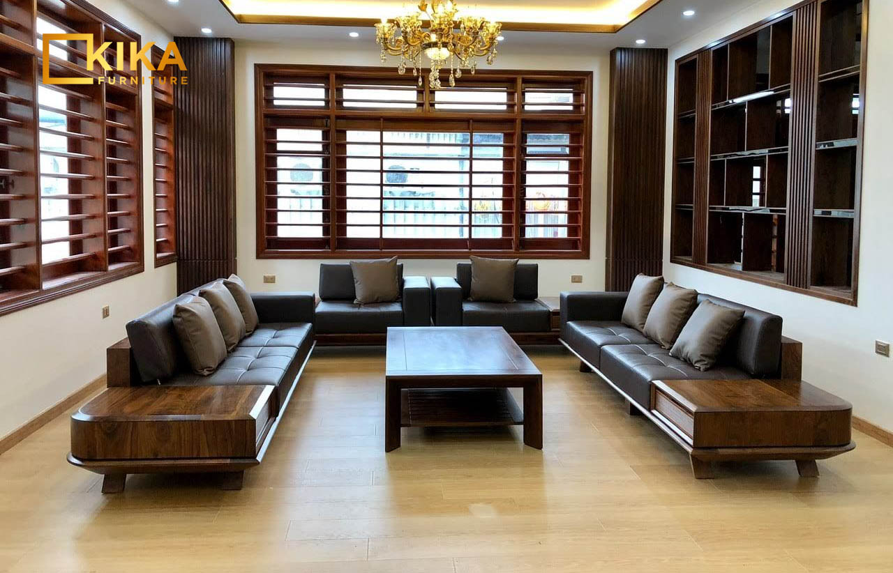Sofa gỗ chữ U sở hữu thiết kế rất đẹp mắt