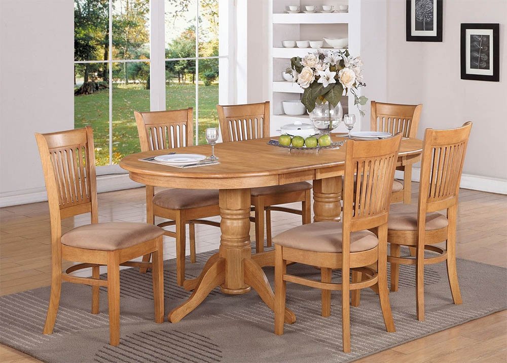 bàn ghế ăn gỗ cao su thiết kế đơn giản, sang trọng