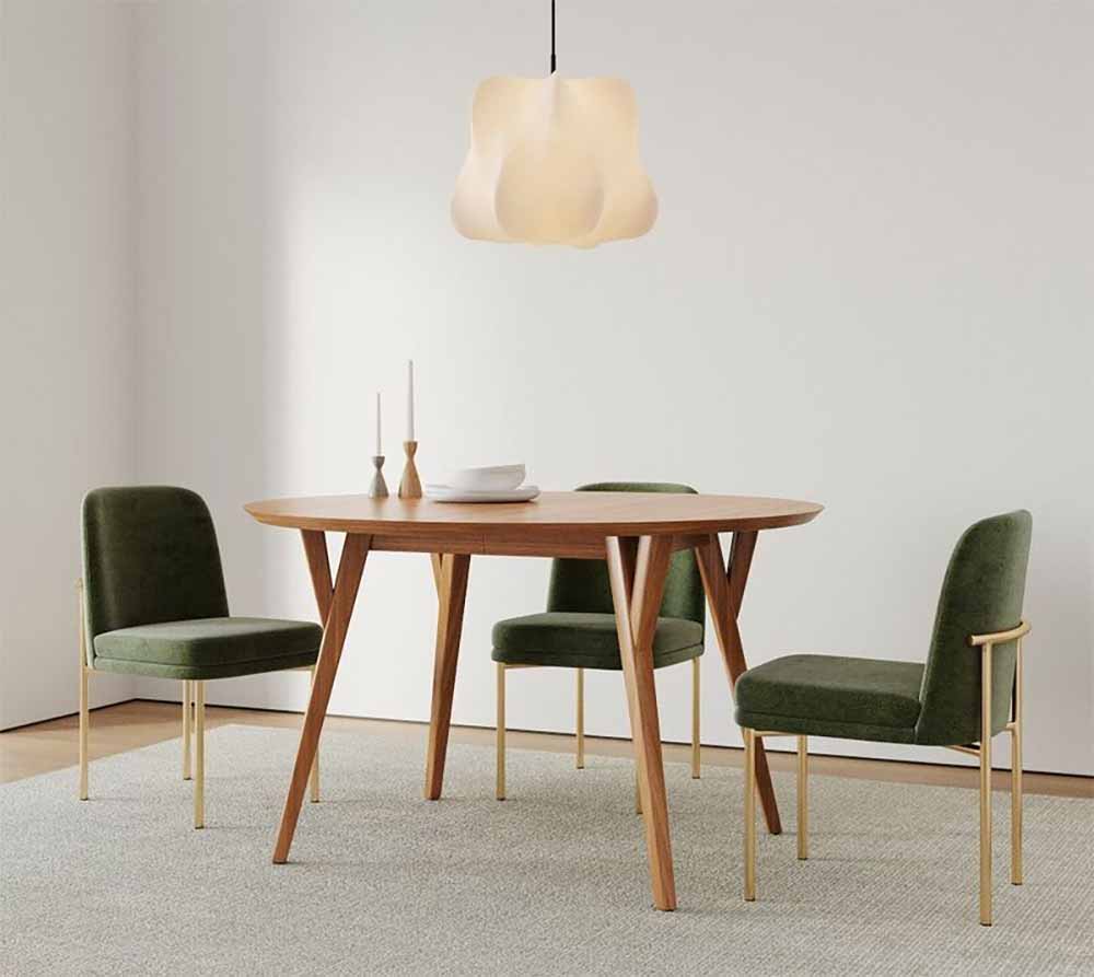 bộ bàn ăn tròn gỗ tần bì thiết kế đơn giản hiện đại