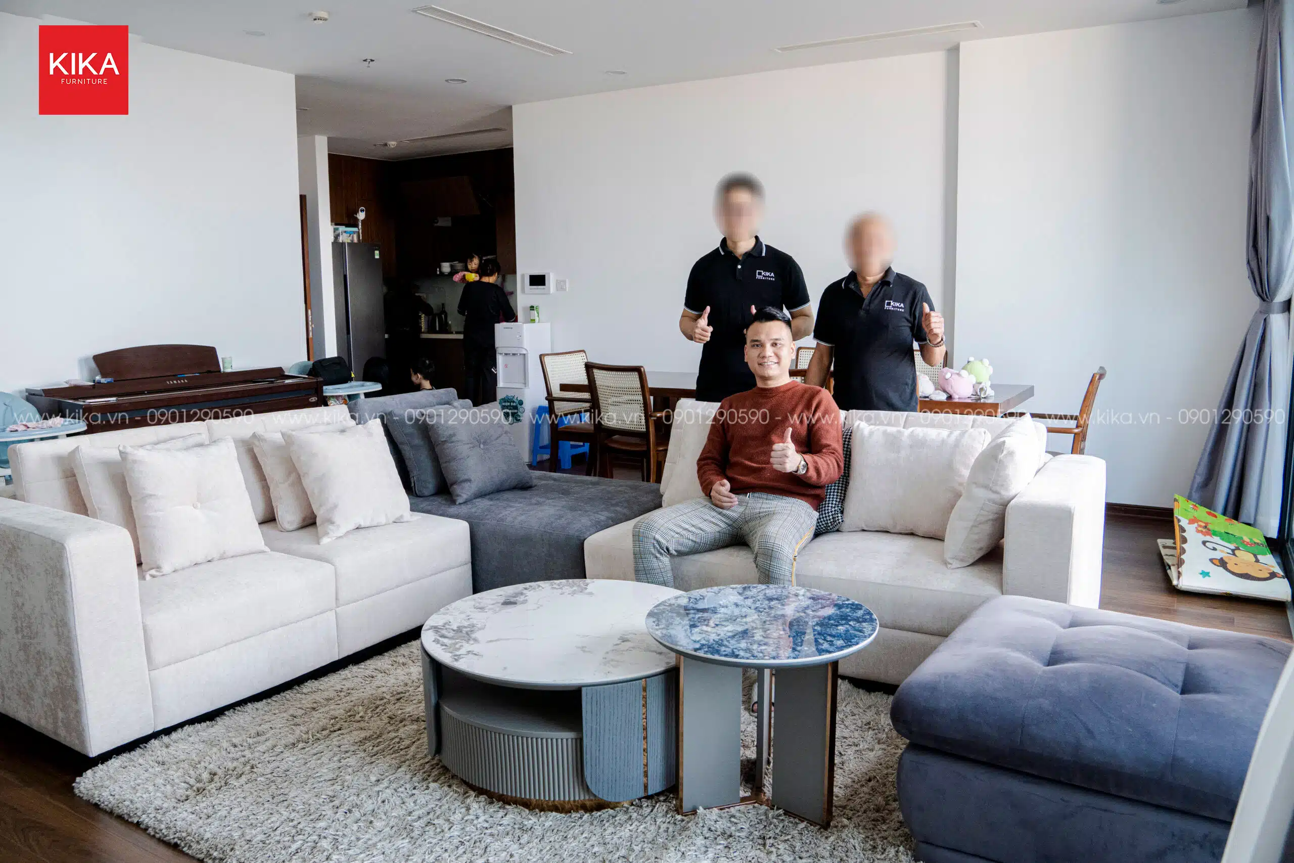 Ghế sofa nỉ nhập khẩu khung inox phong cách Minotti - SF256 23 sofa nỉ