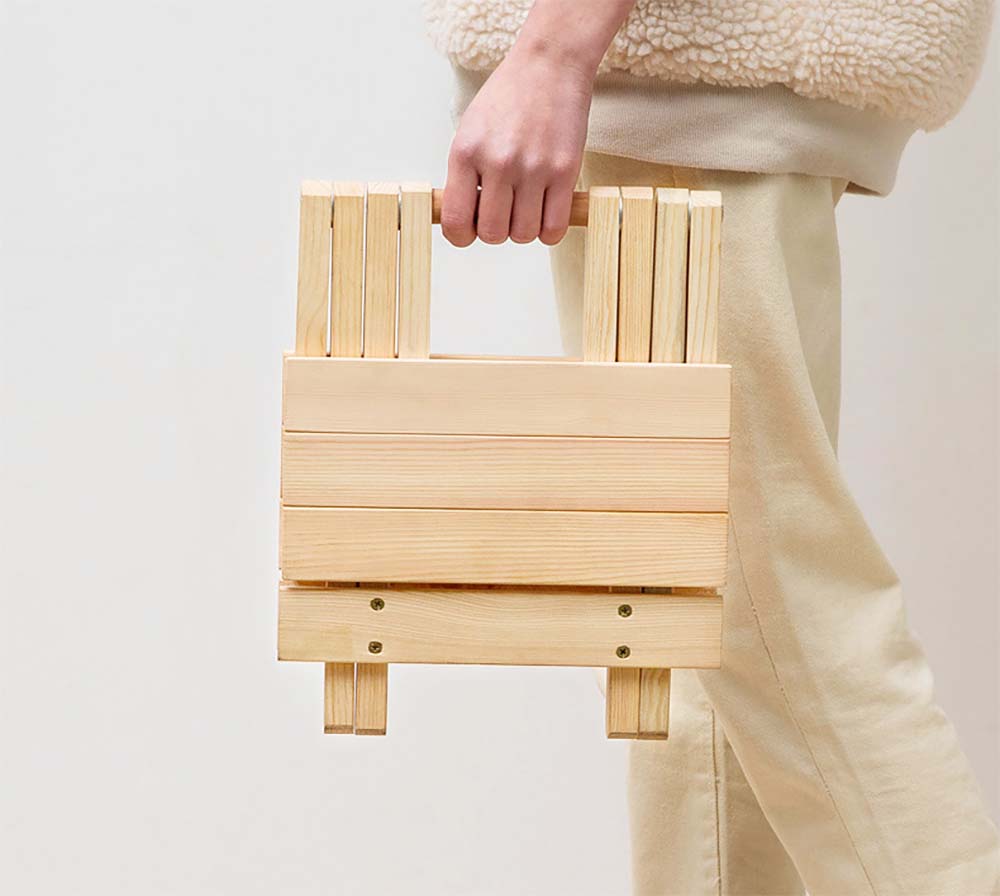ghế gỗ gấp gọn mini có thể cầm tay
