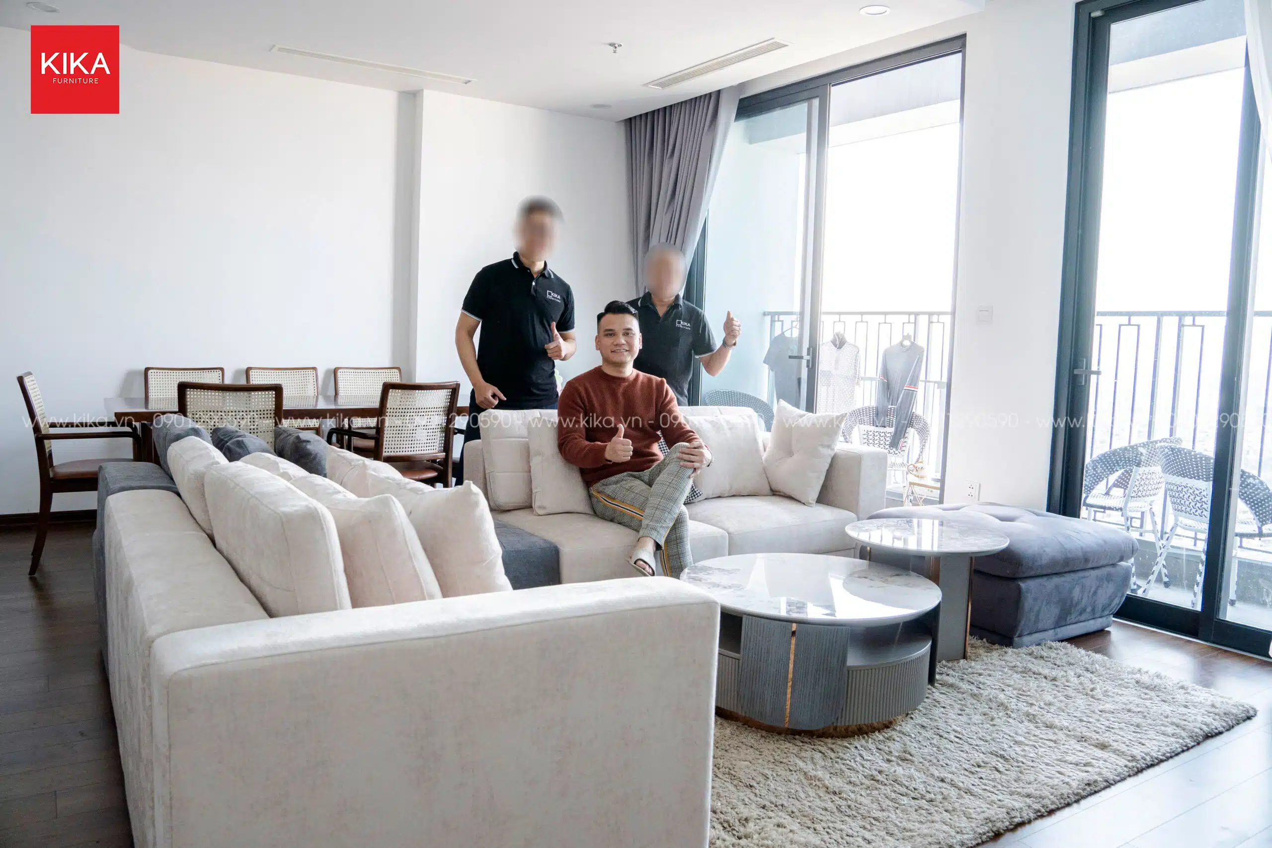 Ghế sofa nỉ nhập khẩu khung inox phong cách Minotti - SF256 24 sofa nỉ