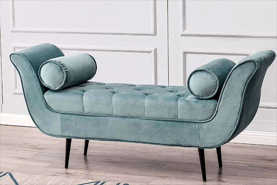 sofa thư giãn dáng văng màu xanh