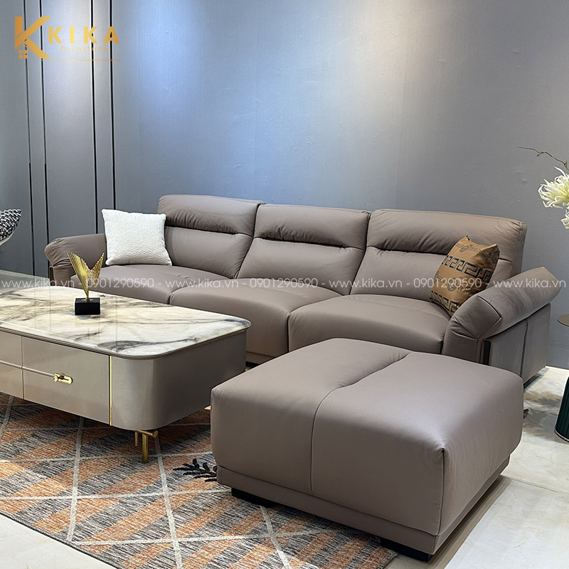 Ghế sofa vải công nghệ SF275 màu nâu be thiết kế hiện đại