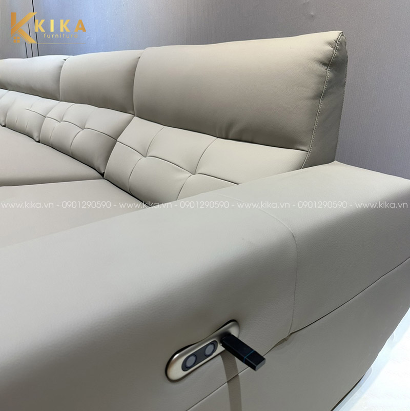 Ghế sofa SF284 bọc da ý thiết kế thông minh màu xám ghi