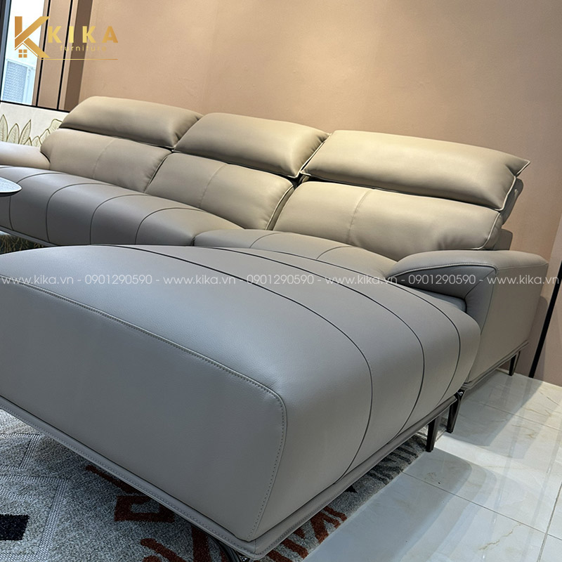 ghế sofa SF270 da Italy cao cấp màu xám ghi đẹp