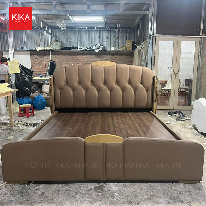 Giường ngủ bọc nệm kiểu dáng thời thượng - GN56 2 giường ngủ