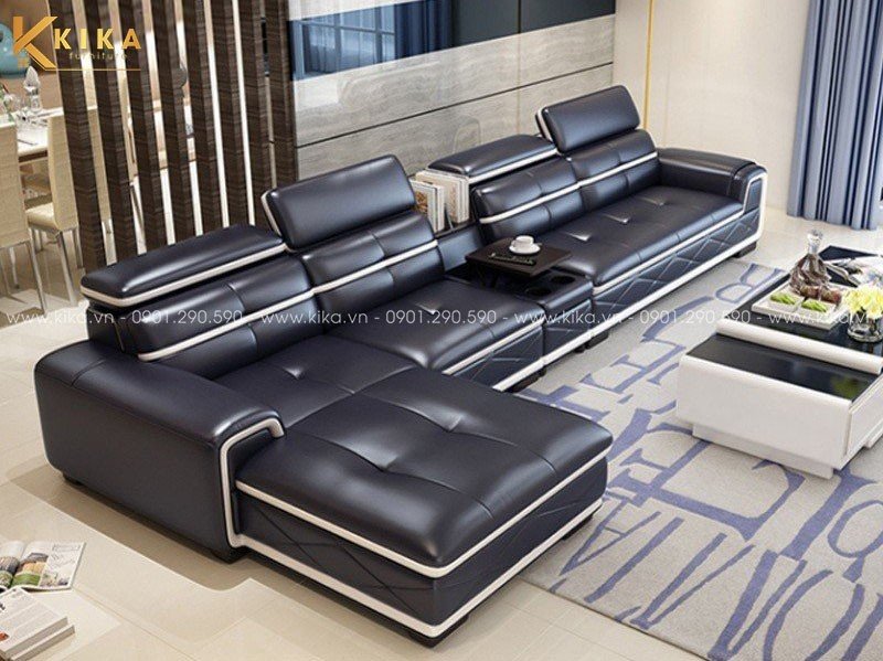 sofa SF289 đẹp thiết kế hiện đại lịch sự màu xanh đậm