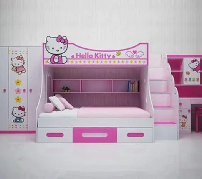 Giường ngủ cute hello kitty 2 tầng 