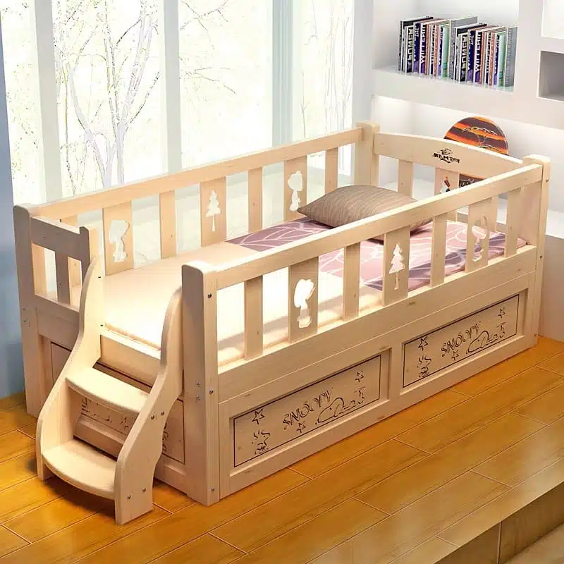 Giường ngủ trẻ em bằng gỗ 1m4