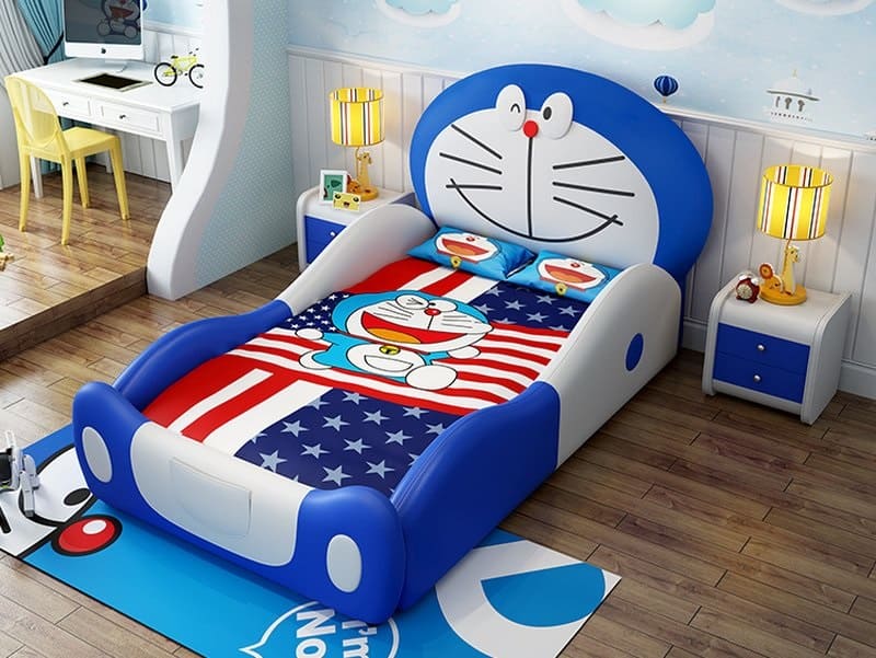 Giường ngủ cho bé trai kiểu dáng Doraemon 