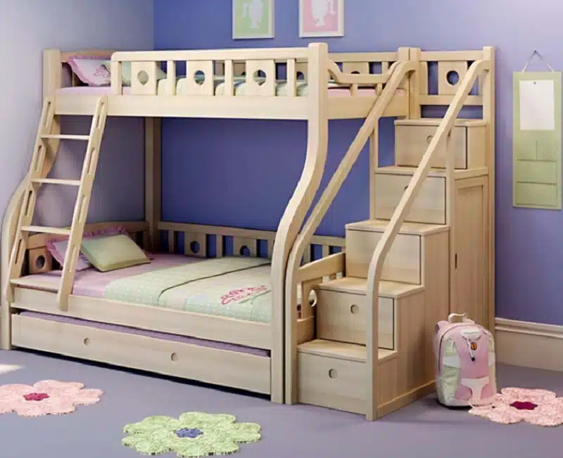 Giường ngủ trẻ em bằng gỗ 2 tầng đẹp 