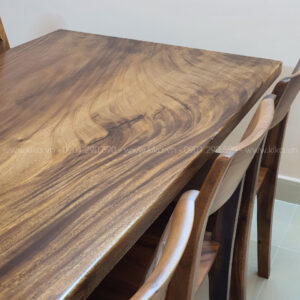 Bộ bàn ăn gỗ me tây lõi kèm 8 ghế hiện đại