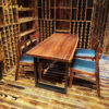 Bộ bàn ghế gỗ me tây nguyên khối BA266