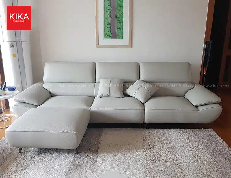 Ghế sofa văng màu xanh trẻ trung bọc da Hàn - SF313 19 sofa