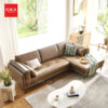 Mẫu ghế sofa góc da Hàn đẹp màu nâu - SF316 17 sofa da