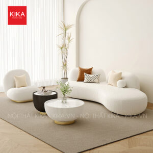 Ghế sofa cong nỉ lông cừu cao cấp 2.4m - SF328 11 sofa nỉ