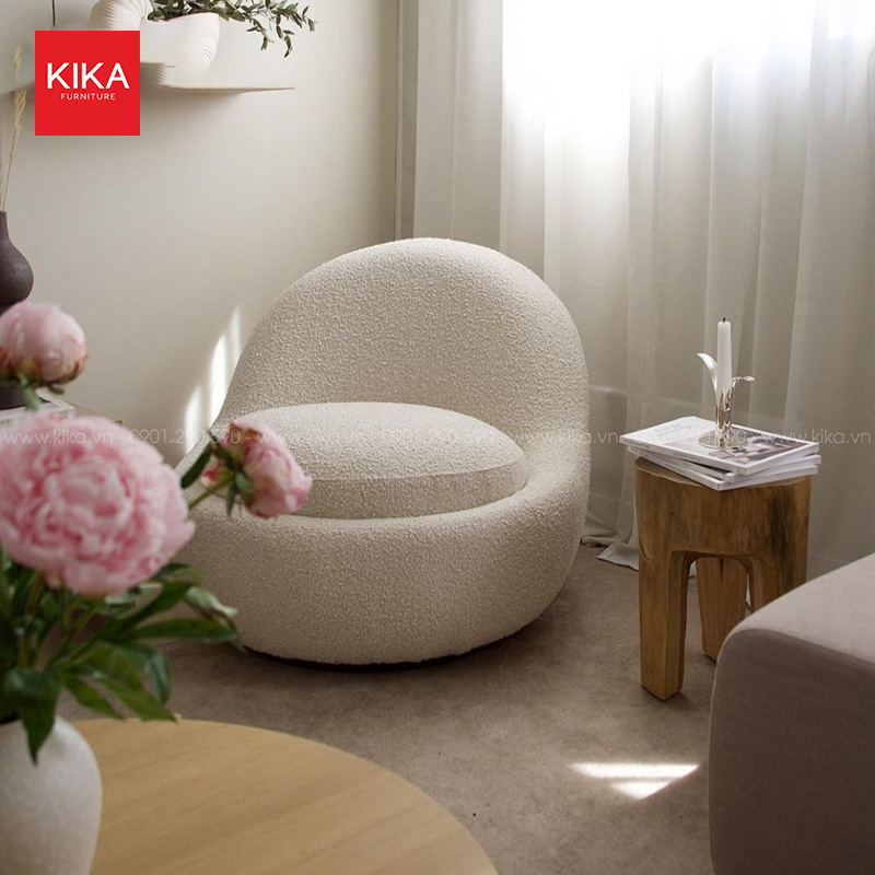 Ghế sofa đơn mini bọc nỉ lông cừu hiện đại - SF343 12 sofa đơn