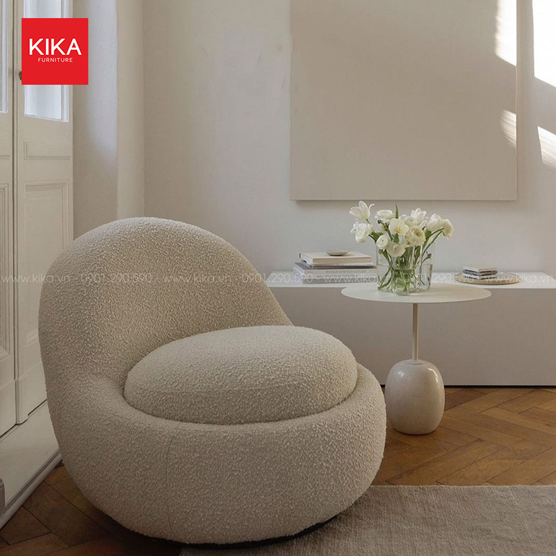 Ghế sofa đơn mini bọc nỉ lông cừu hiện đại - SF343 16 sofa đơn
