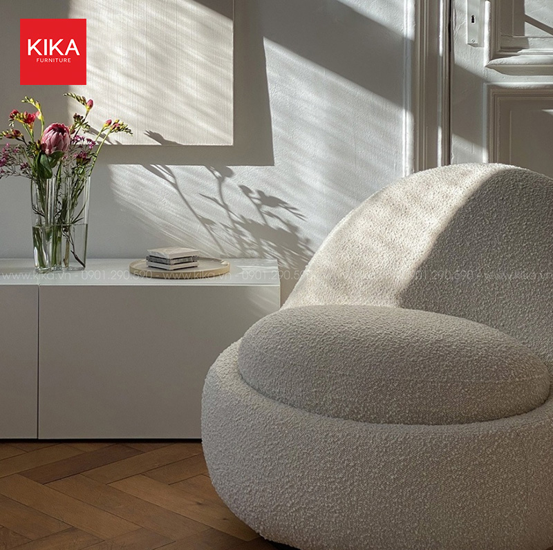 Ghế sofa đơn mini bọc nỉ lông cừu hiện đại - SF343 13 sofa đơn
