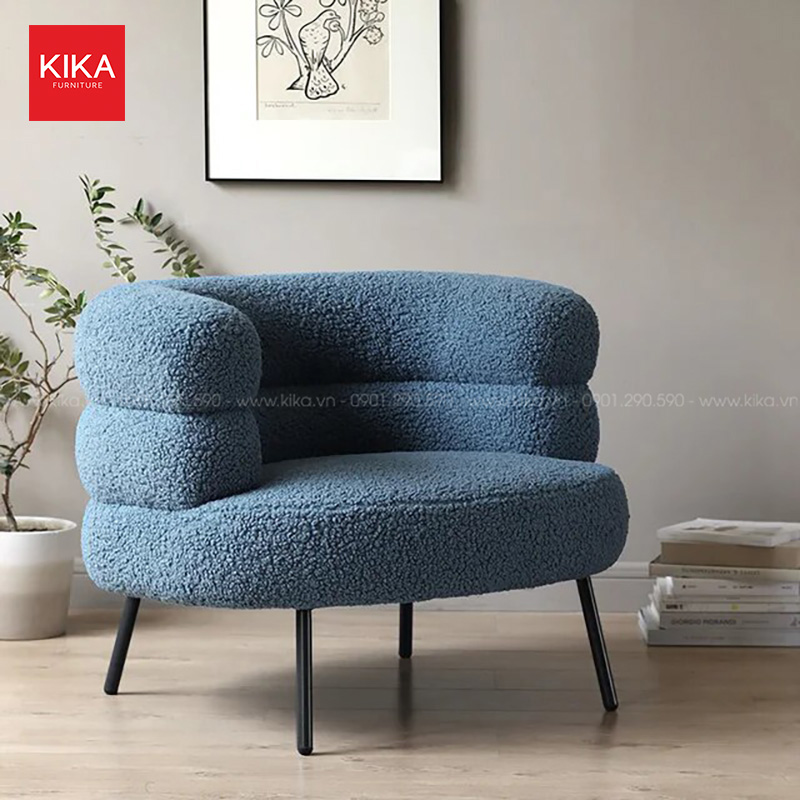 Ghế sofa đơn bo tròn bọc nỉ lông cừu mềm - SF337 9 sofa đơn