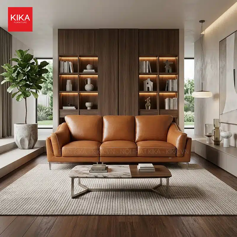 Sofa văng bọc da Microfiber cao cấp - SF372 1 sofa da