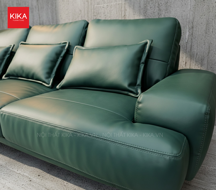 Ghế sofa văng bọc da Microfiber màu xanh - SF377 18 SOFA DA