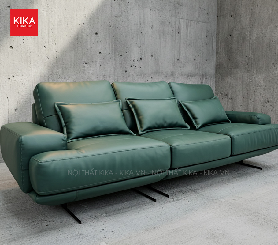 Ghế sofa văng bọc da Microfiber màu xanh - SF377 17 SOFA DA