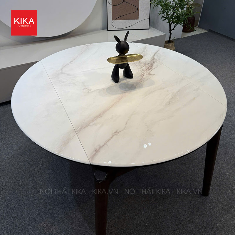 Bàn ăn tròn có thể gập xuống mặt đá Ceramic hiện đại - BA434 10 bàn ăn thông minh
