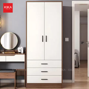 Tủ quần áo 2 cánh gỗ MDF kích thước nhỏ gọn – TA47