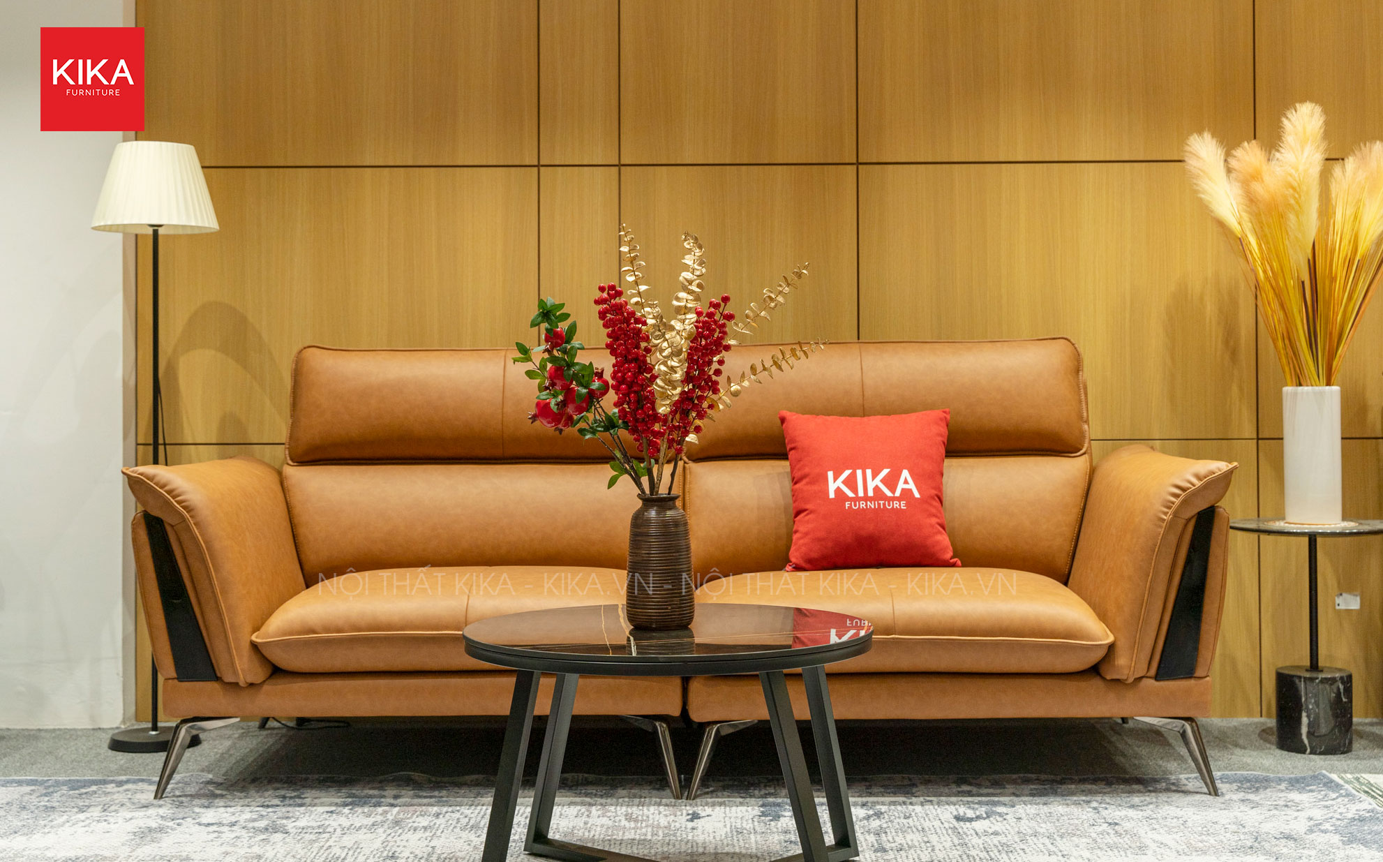 Ghế sofa văng bọc da Microfiber phòng khách sang trọng - SF408 20 Sofa văng da
