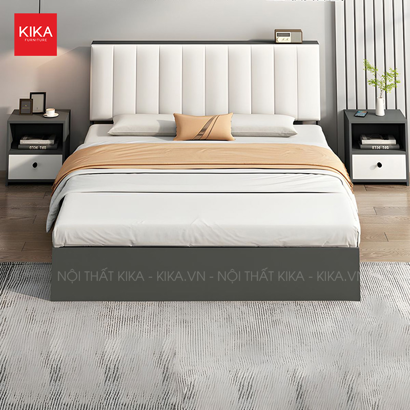 Giường ngủ gỗ MDF kết hợp bọc da phong cách tối giản - GN76 17 giuong ngu go mdf ket hop boc da phong cach toi gian gn76 2