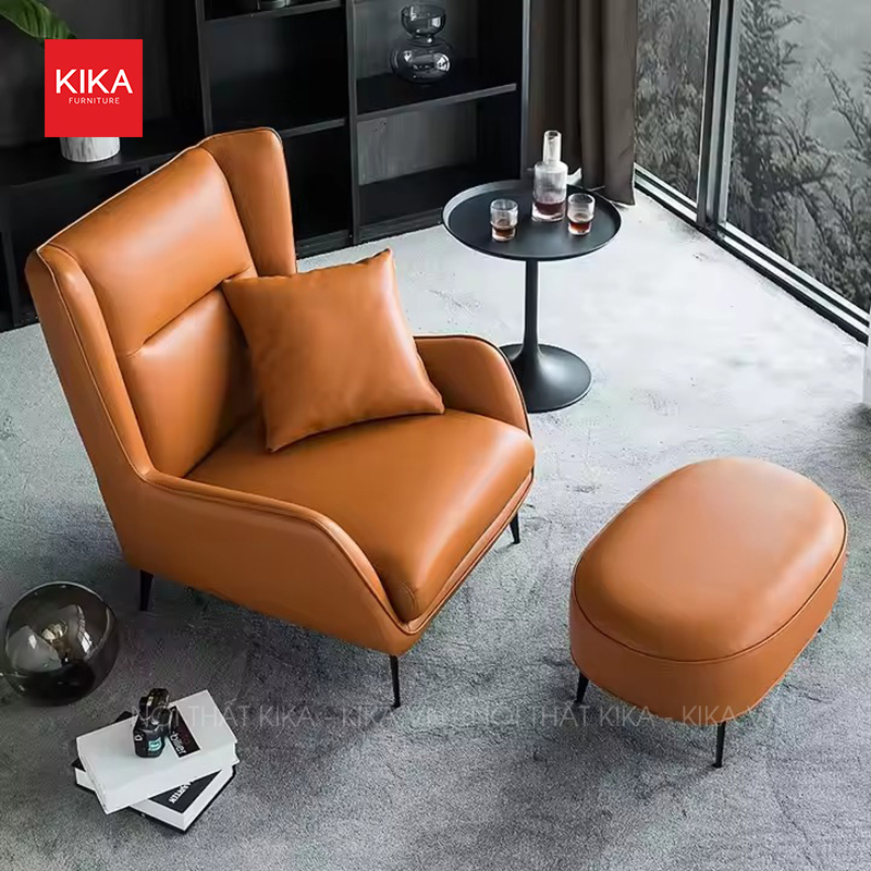 Ghế armchair bọc da phong cách Bắc Âu hiện đại - AC02 6 ghe thu gian boc da phong cach bac au hien dai gt35 1