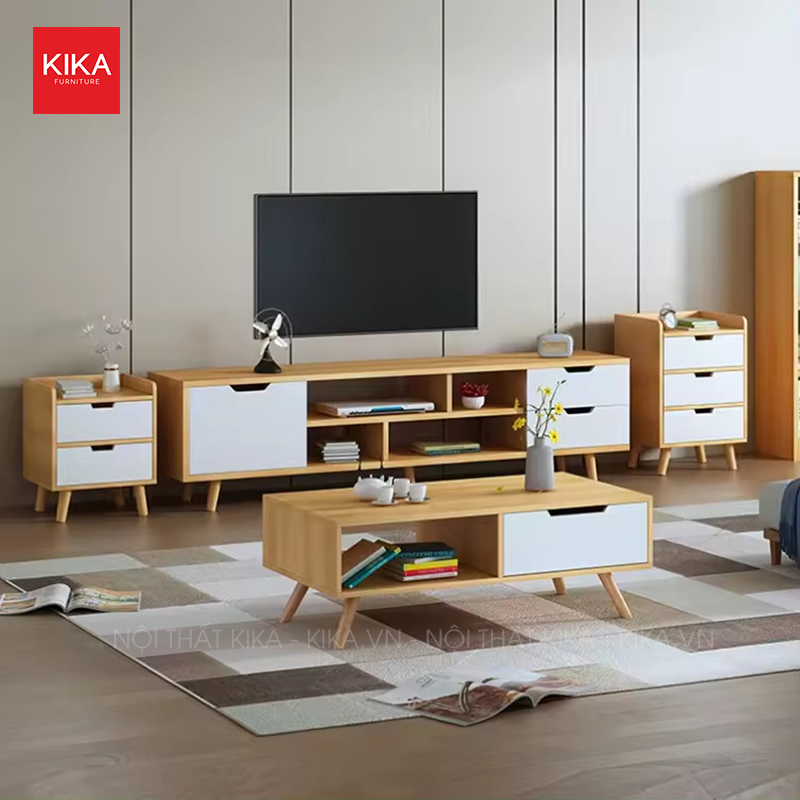 Kệ để tivi gỗ MDF hiện đại nhiều ngăn - TV09 10 ke de tivi go mdf hien dai nhieu ngan tv09 1