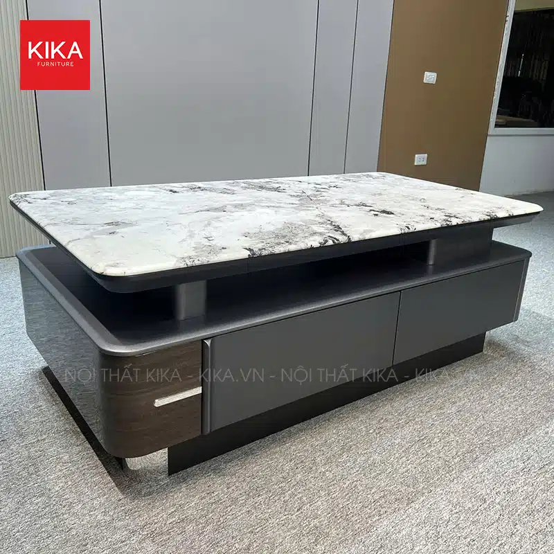 Bàn trà mặt đá Thạch Anh khung gỗ nhập khẩu cao cấp - BT325 11 Bàn trà mặt đá