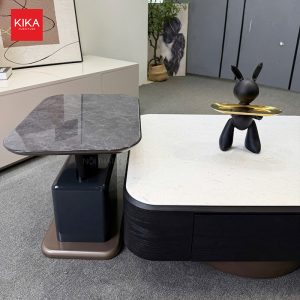 Bàn trà nhập khẩu đá công nghệ vân sần - BA337