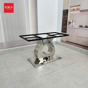 Bộ bàn ăn nhập khẩu chân inox kết hợp thép sơn giả gỗ cao cấp - BA484 6 Bộ bàn ăn nhập khẩu chân inox kết hợp thép sơn giả gỗ cao cấp - BA484