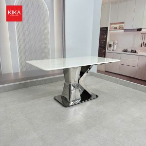Bộ bàn ăn nhập khẩu mặt đá vi tinh thể bền đẹp hiện đại - BA486