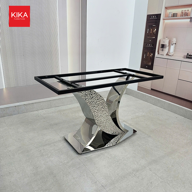Bộ bàn ăn nhập khẩu mặt đá vi tinh thể chống trầy xước - BA491 8 Bộ bàn ăn nhập khẩu mặt đá vi tinh thể chống trầy xước - BA491