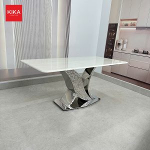 Bộ bàn ăn nhập khẩu mặt đá vi tinh thể chống trầy xước - BA491 6 Bộ bàn ăn nhập khẩu mặt đá vi tinh thể chống trầy xước - BA491